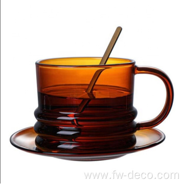 colored glass tea cups with handle for home